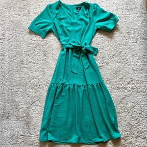 DKNY teal midi dress